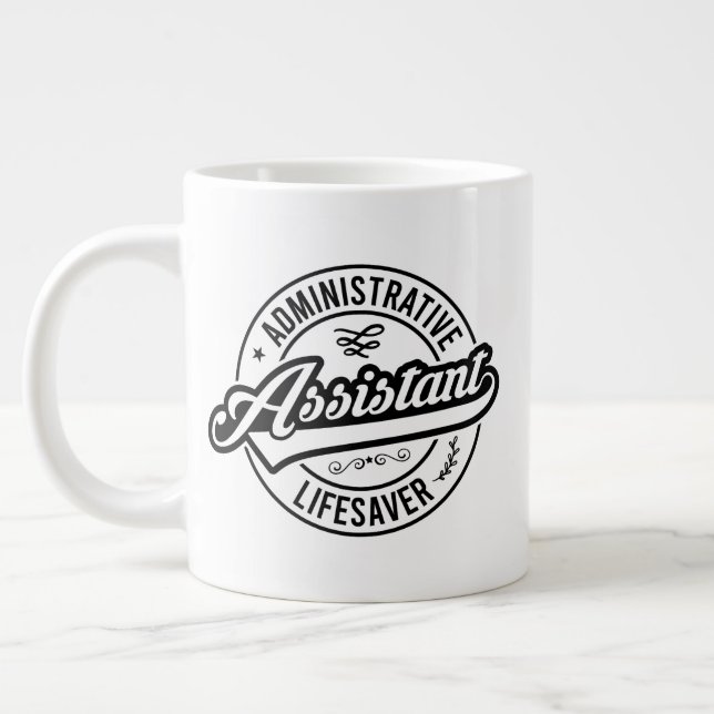 Taza De Café Gigante El salvavidas del Día del Profesional Administrati (Izquierda)
