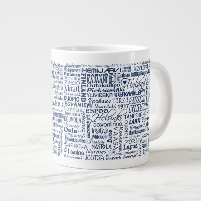 Taza De Café Gigante El tazón de las ciudades de Finlandia (Derecha)