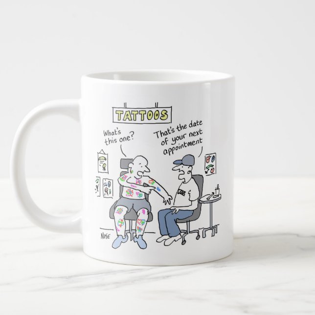 Taza De Café Gigante El tema de los tatuajes divertidos (Izquierda)
