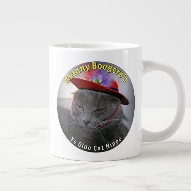 Taza De Café Gigante El viejo gato nippe de la abuela Boogers (Derecha)
