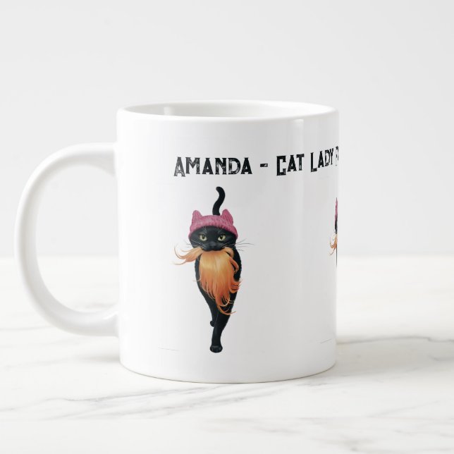 Taza De Café Gigante Elecciones 2024 del personalizar Cat Lady Harris W (Izquierda)