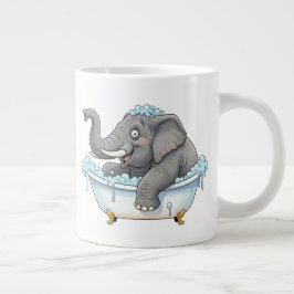Taza De Café Gigante Elefante alegre tomando un baño de burbujas