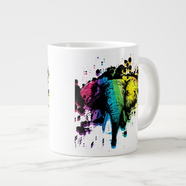 Taza De Café Gigante Elefante arcoiris (Derecha)