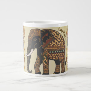 Taza De Café Gigante Elefante Batik, Estilo Vintage, Antiguo