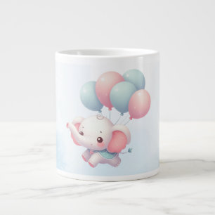 Taza De Café Gigante elefante de bebé con globos