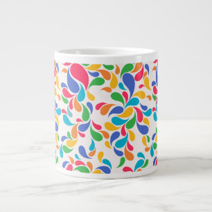 Taza De Café Gigante Elegancia Colorida: Presentamos las Gotitas Curvas