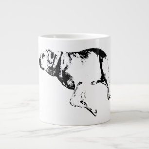 Taza De Café Gigante Elegancia tranquila en monocromo