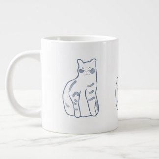 Taza De Café Gigante Elegant Cat Design