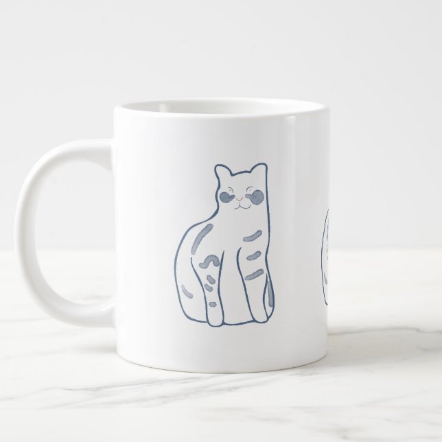 Taza De Café Gigante Elegant Cat Design (Izquierda)