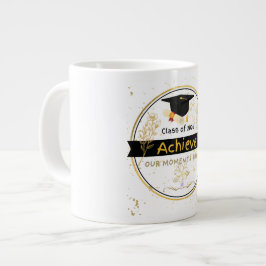 Taza De Café Gigante Elegant Class of 2026 Graduation Gold Floral Coffe