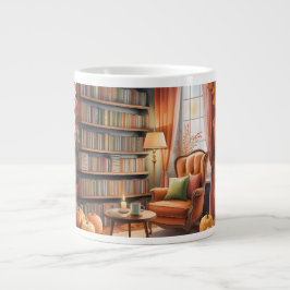 Taza De Café Gigante Elegant Fall Bookshelf MUG — Cozy Curtain