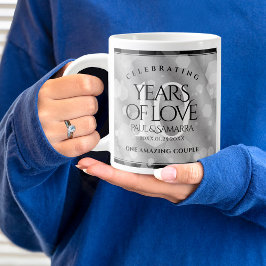 Taza De Café Gigante Elegante 10° Aniversario del Boda Tin