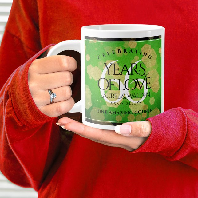 Taza De Café Gigante Elegante 66º aniversario del Boda Titanita (66th Wedding Anniversary Jumbo Coffee Mug Cover Photo.)