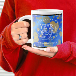 Taza De Café Gigante Elegante 9° Aniversario del Boda Lapis Lazuli