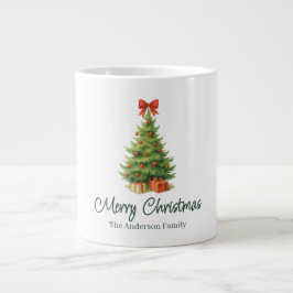 Taza De Café Gigante Elegante árbol de Navidad con arcos y presencias r