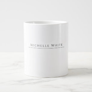 Taza De Café Gigante Elegante Blanco Profesional Moderno Propio Nombre