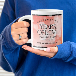 Taza De Café Gigante Elegante celebración del 35° aniversario del Boda