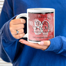 Taza De Café Gigante Elegante celebración del 80° Aniversario del Boda 