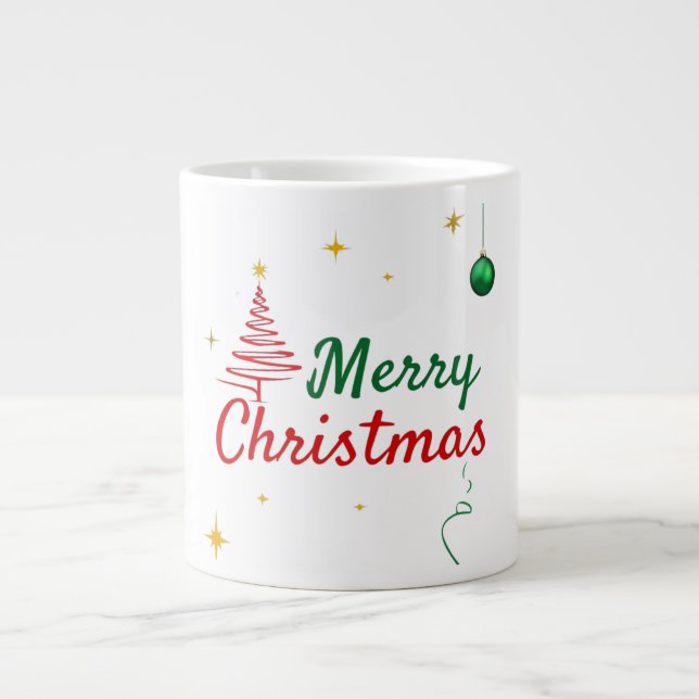 Taza De Café Gigante Elegante diseño de ferias navideñas navideñas (Frente)
