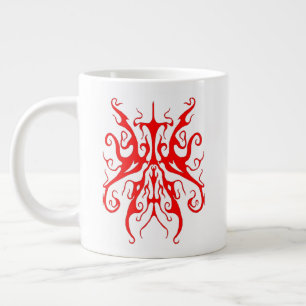 Taza De Café Gigante Elegante diseño de tatuaje tribal - rojo