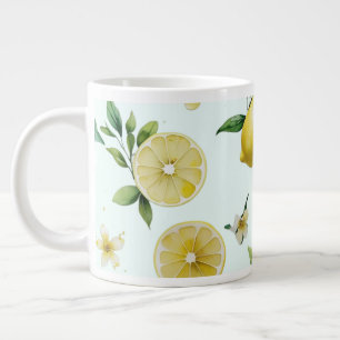 Taza De Café Gigante Elegante ducha de novia floral limón mediterránea 