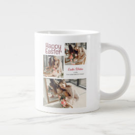 Taza De Café Gigante Elegante foto de la familia Eggs de Pascua