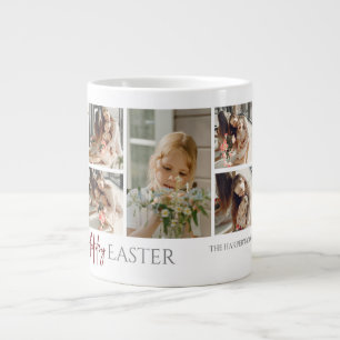Taza De Café Gigante Elegante foto de la familia Eggs de Pascua