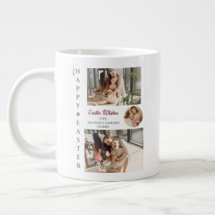 Taza De Café Gigante Elegante foto de la familia Eggs de Pascua