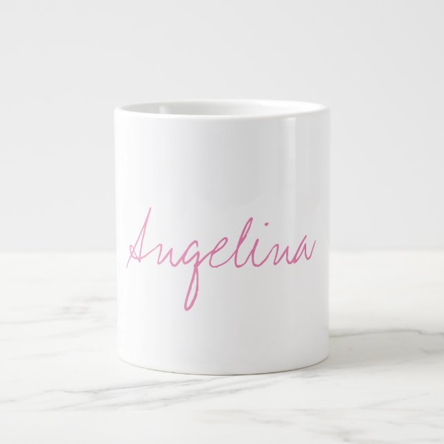 Taza De Café Gigante Elegante guión de escritura a mano único de moda (Frente)