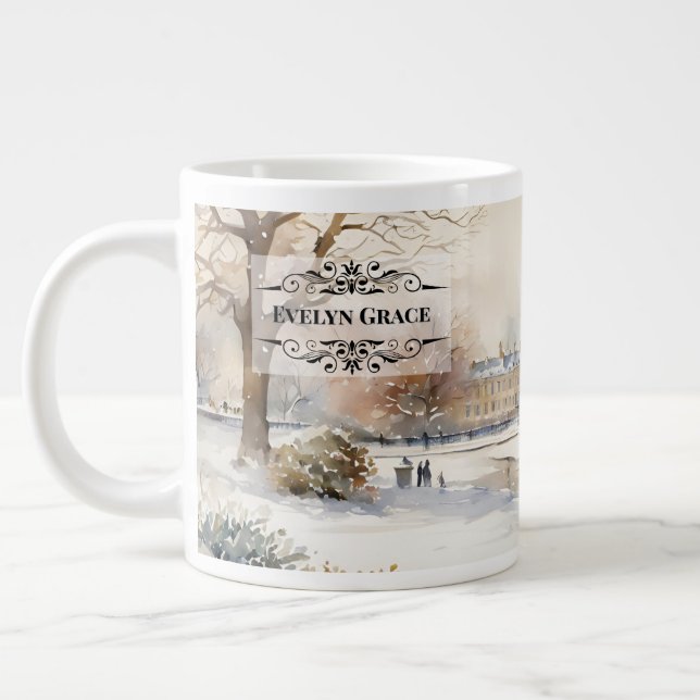 Taza De Café Gigante Elegante invierno Kensington Gardens London Mug (Izquierda)