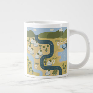 Taza De Café Gigante Elegante mapa de viajes de vacaciones de personali
