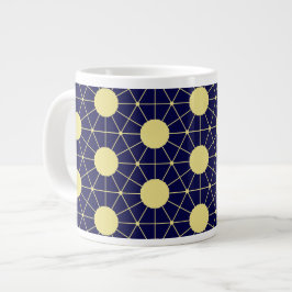 Taza De Café Gigante Elegante patrón de baldosas geométricas de color a