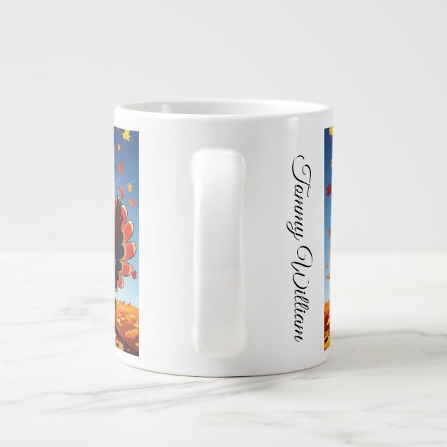 Taza De Café Gigante Elegante Turquía feliz día de gracias (Espalda)