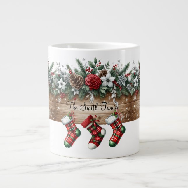 Taza De Café Gigante Elegantes Navidades Fiesta moderno (Frente)
