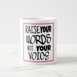 Taza De Café Gigante Elevar tus palabras una cita motivadora Mug Especi