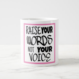 Taza De Café Gigante Elevar tus palabras una cita motivadora Mug Especi