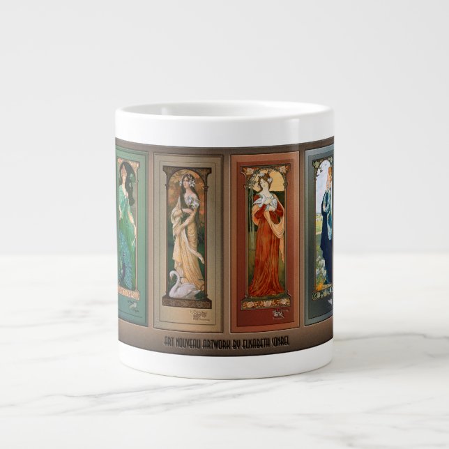 Taza De Café Gigante Élisabeth Sonrel Art Nouveau Maiden Bird Series (Frente)