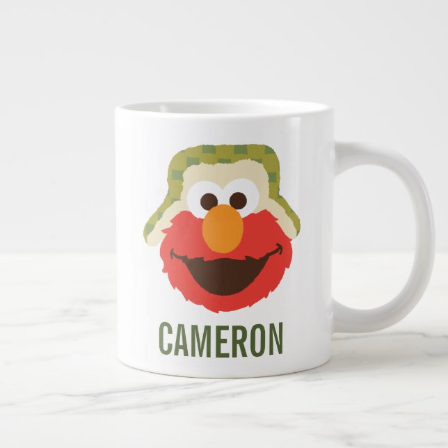 Taza De Café Gigante Elmo Woodland Face | Añadir su nombre (Derecha)