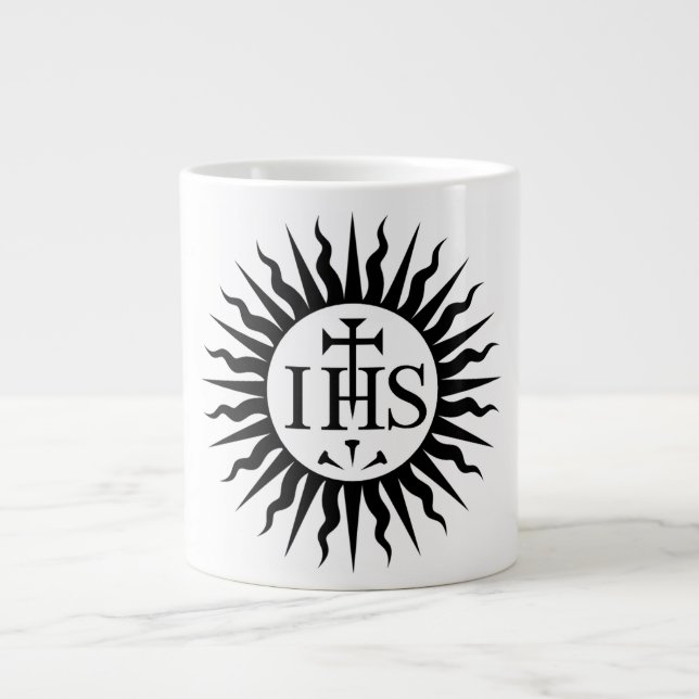 Taza De Café Gigante Emblema de la Sociedad de Jesús (Frente)
