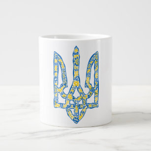 Taza De Café Gigante Emblema nacional ucraniano trident tryzub