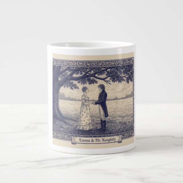 Taza De Café Gigante Emma & Mr. Knightley (Frente)