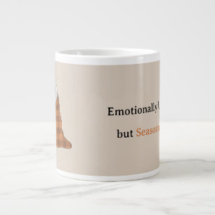Taza De Café Gigante Emocionalmente No Disponible pero Festivo Estacion