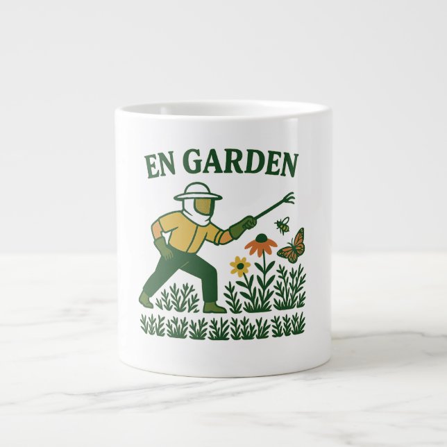 Taza De Café Gigante En Jardín (Frente)