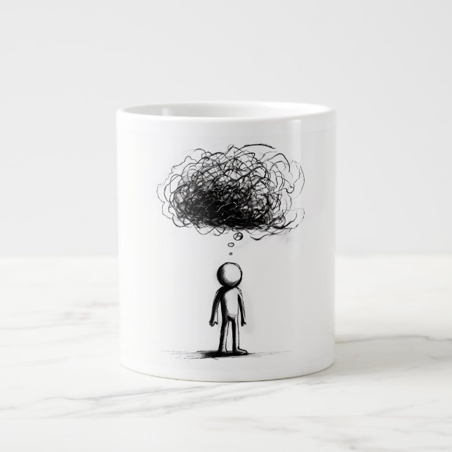 Taza De Café Gigante En la nube de pensamiento (Frente)