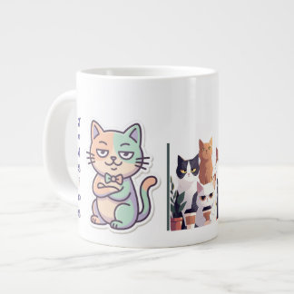 Taza De Café Gigante ¿En serio? Gato de bajo consumo y alto juicio