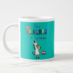 Taza De Café Gigante Encantadora profesora cebra 