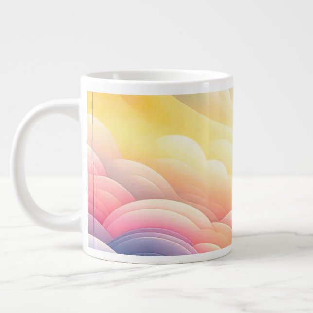 Taza De Café Gigante Encontrar la paz en las oníricas nubes (Izquierda)