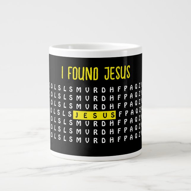 Taza De Café Gigante Encontré a Jesus Mug (Frente)