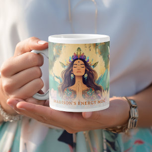 Taza De Café Gigante Energía Mística Bohemia Mujer Espiritual Personali