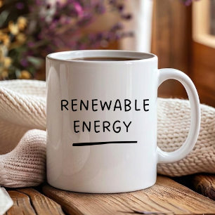 Taza De Café Gigante Energía Renovable – Café Ecológico Divertido y Lin